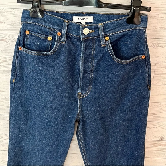 RE/DONE Women's Sz 26 Super High Rise Drainpipe Zip Ankle Jeans Rigid Like Wash - Picture 9 of 16
